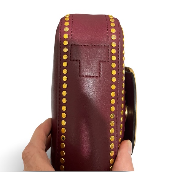 RARE! Tory Burch Port Leather Sawyer Studded Shoulder Bag - Picture 16 of 16